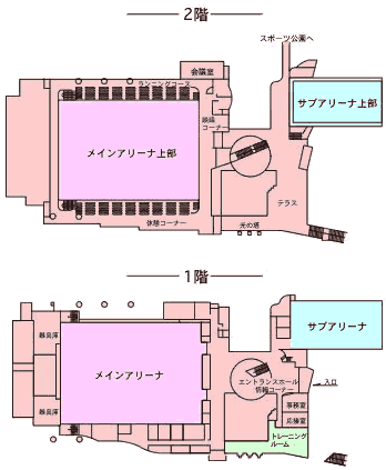 光市総合体育館の平面図