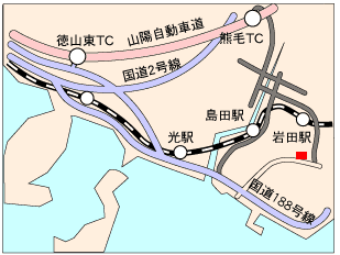 光市総合体育館までの地図1