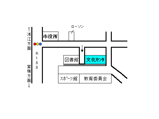 文化センターの地図 詳細は以下
