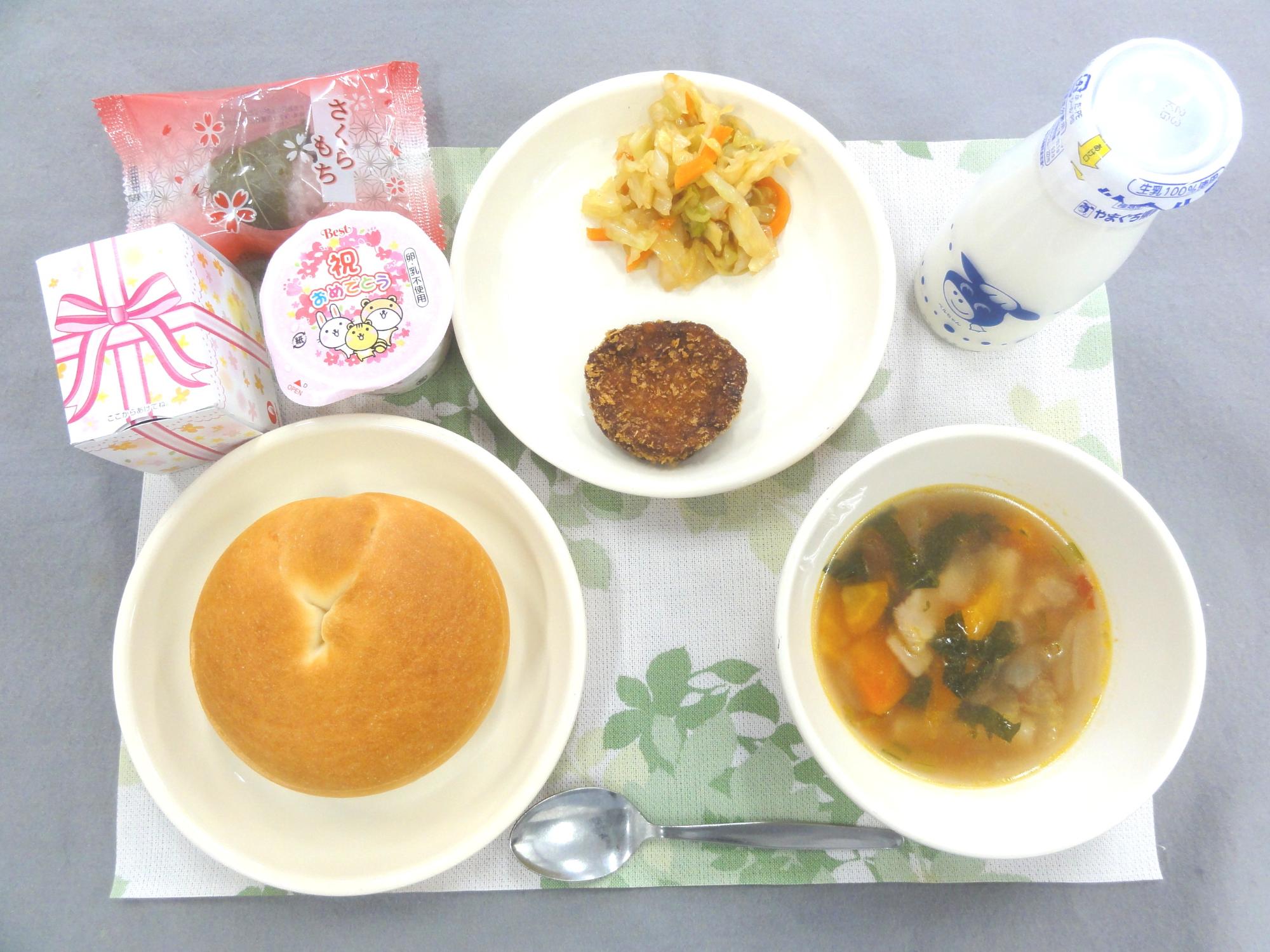 3月18日の給食の写真
