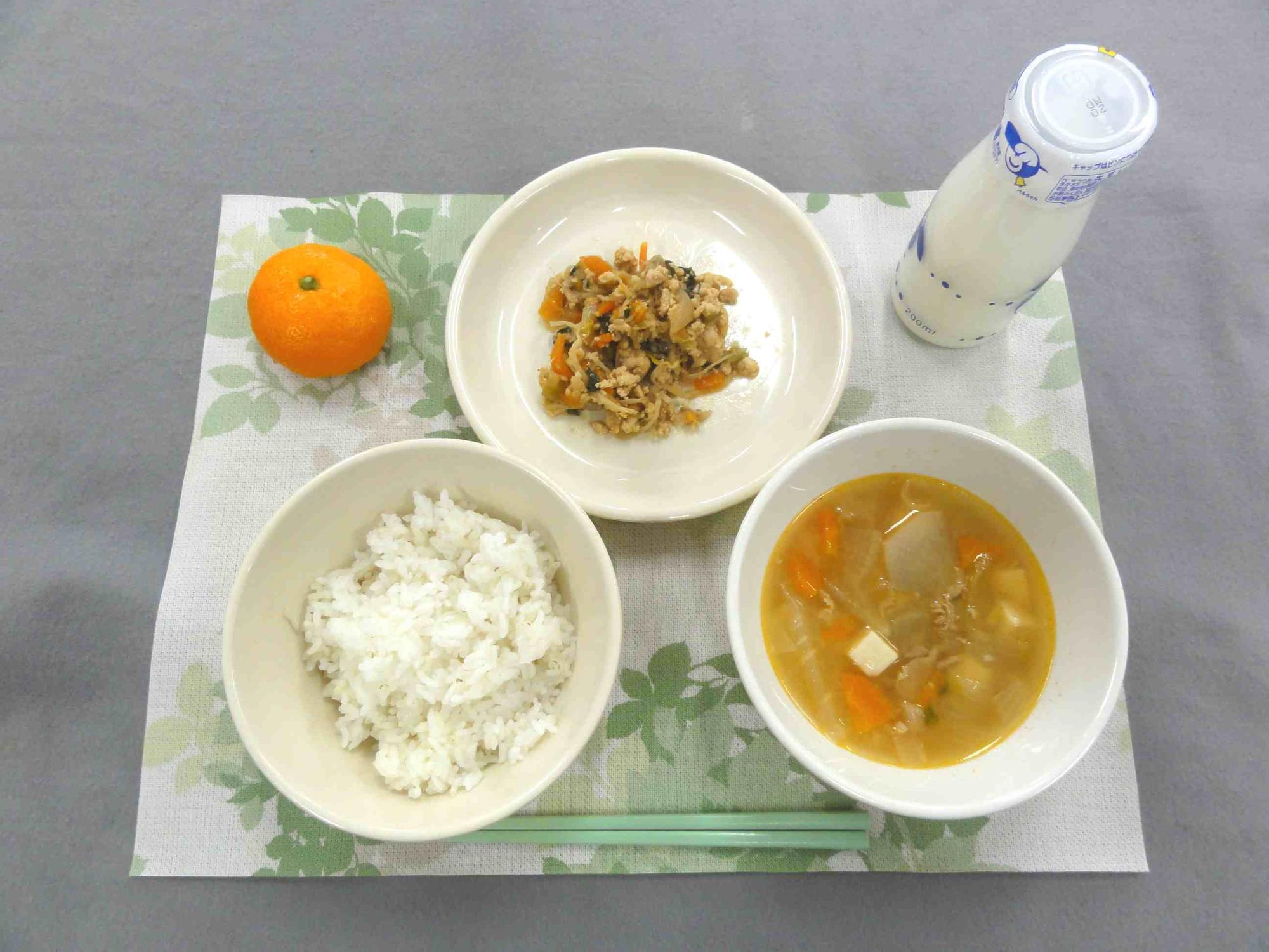 12月15日の給食の拡大写真