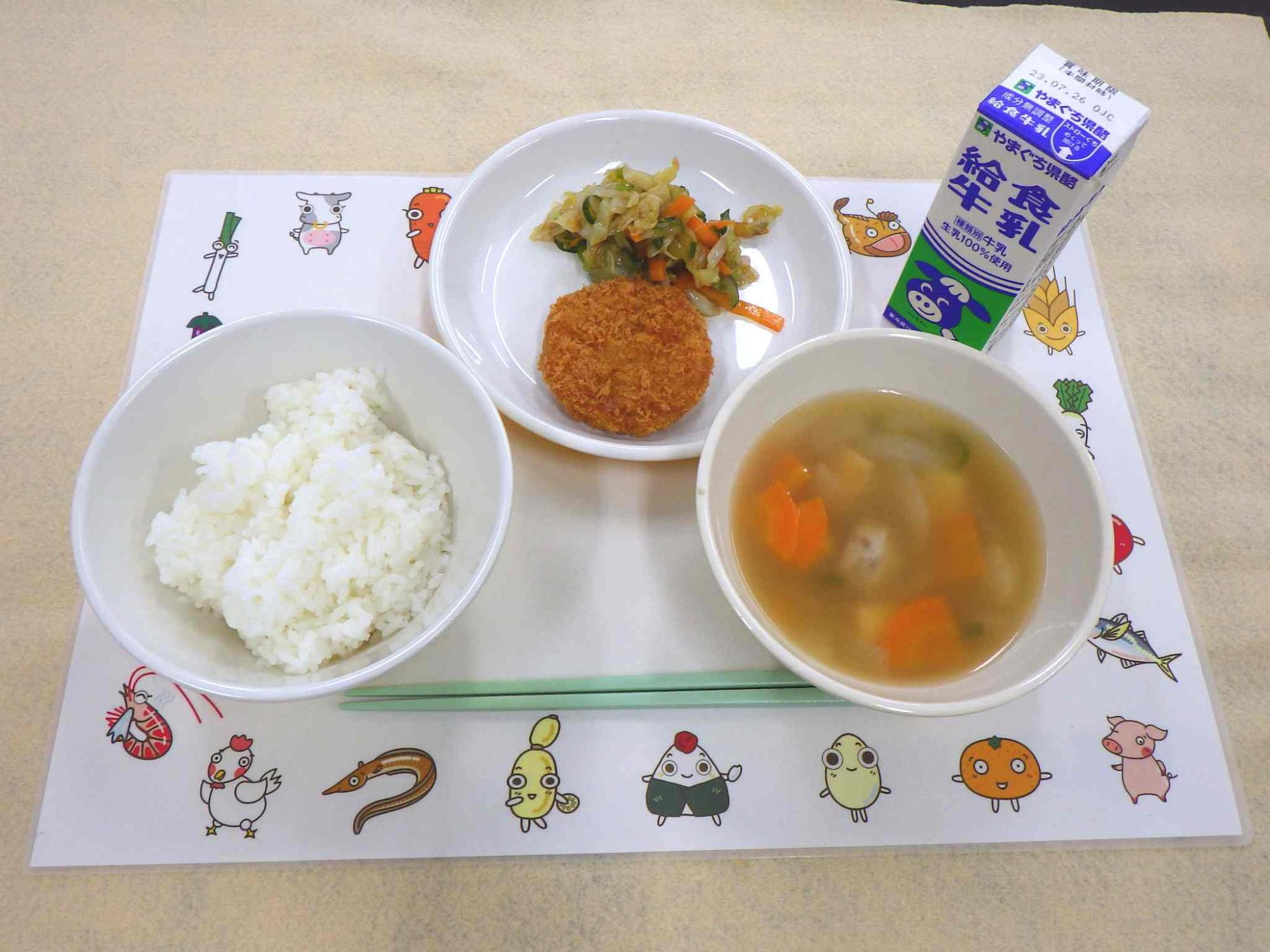 7月18日の給食の拡大写真