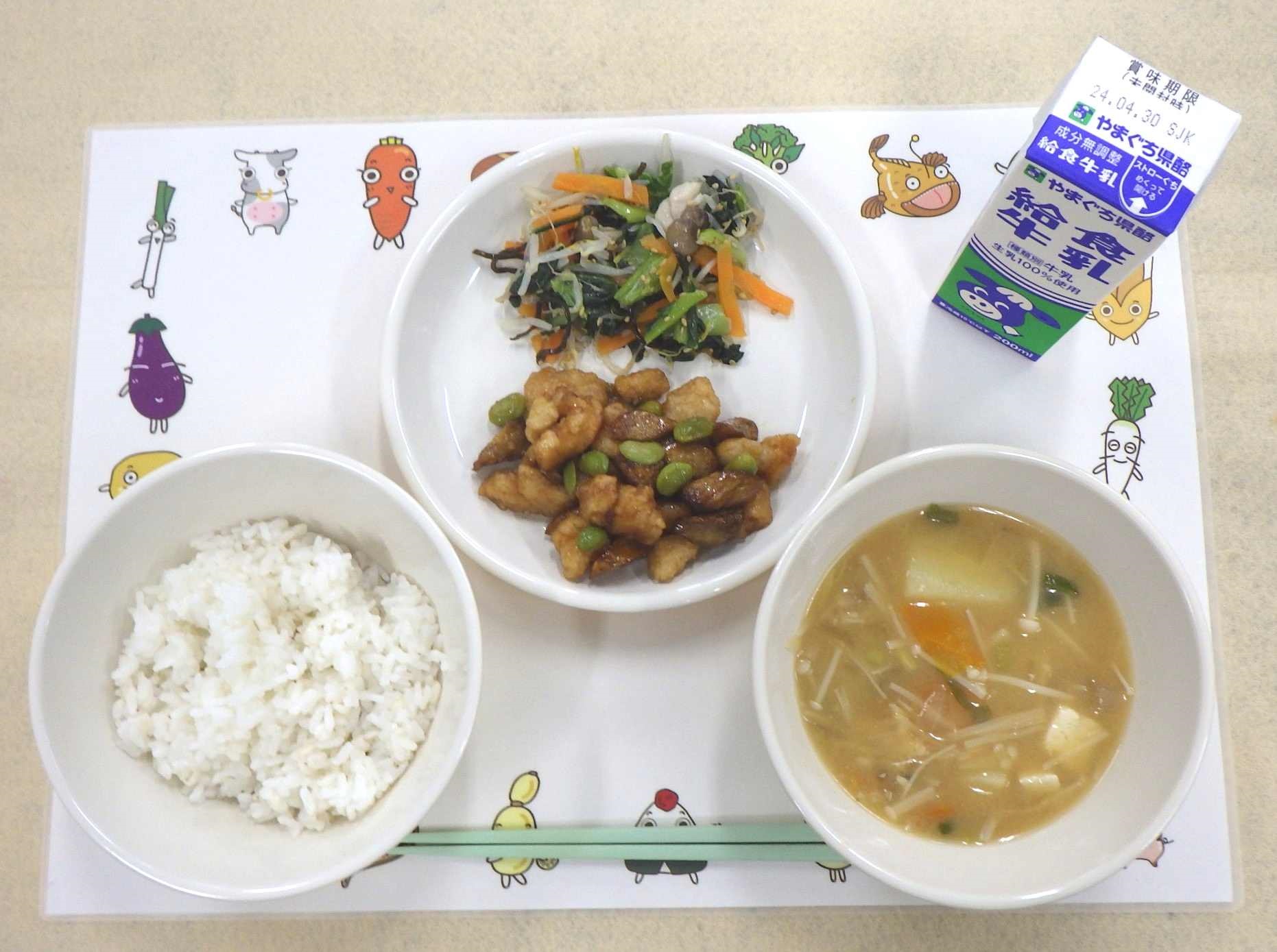 4月22日の給食の拡大写真