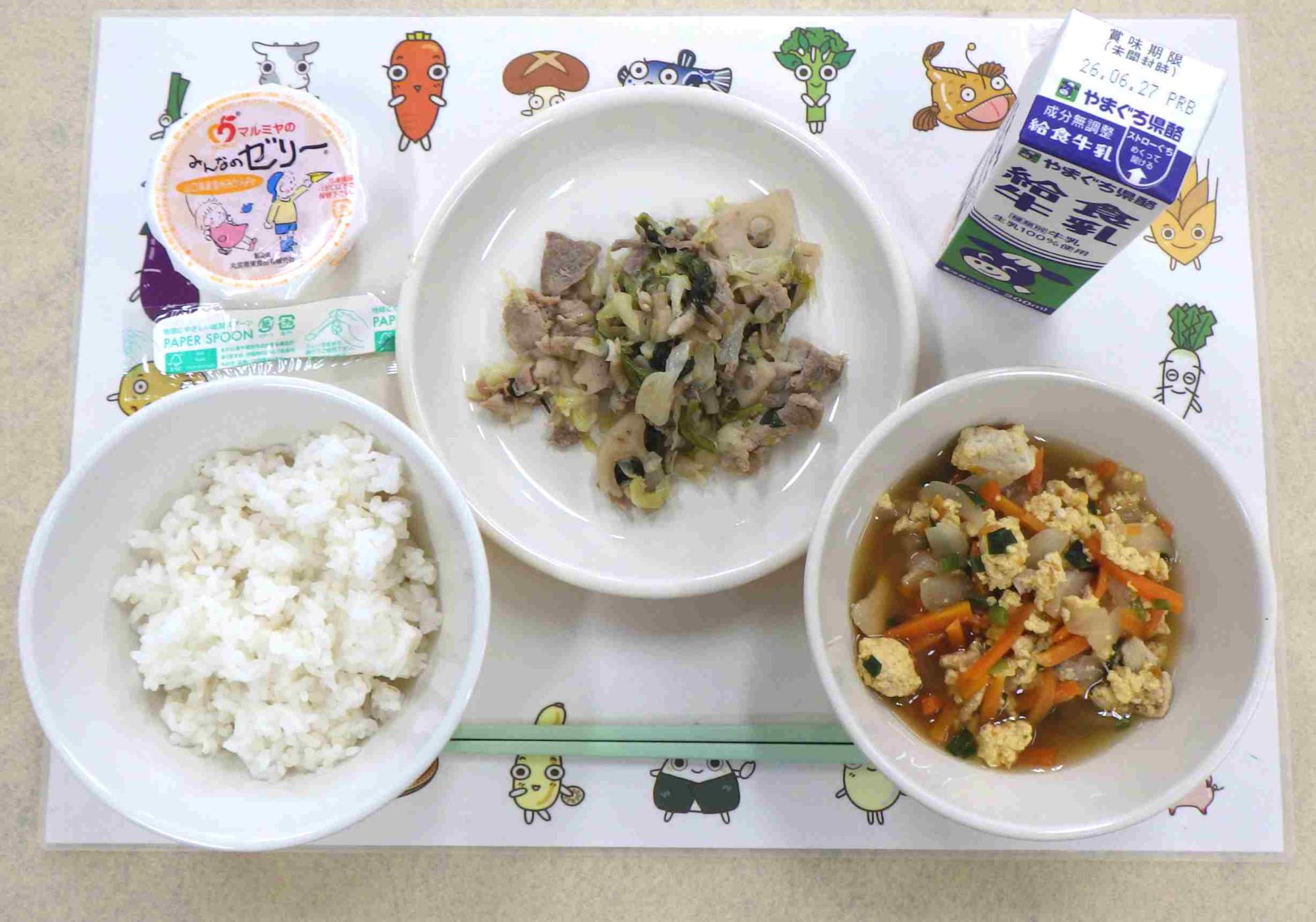 6月19日の給食の拡大写真