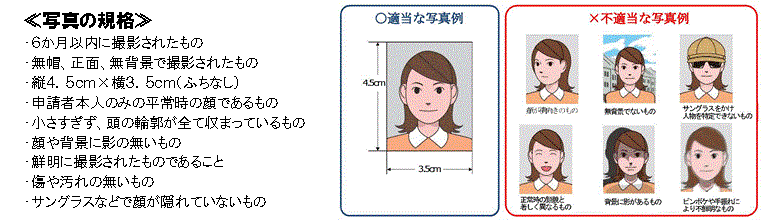 写真の規格を説明した図