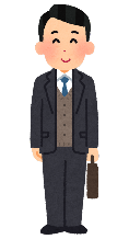 厚着した男性のイラスト