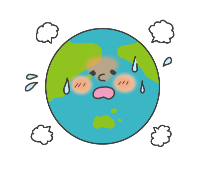 地球の周りが二酸化炭素の煙で包まれているイラスト