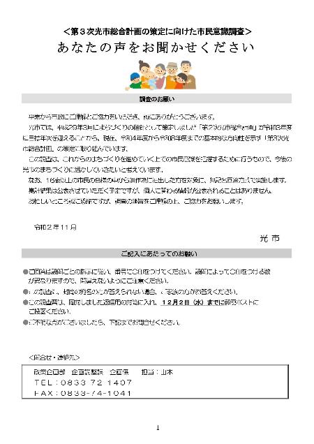 調査票(市民向け)のイメージ