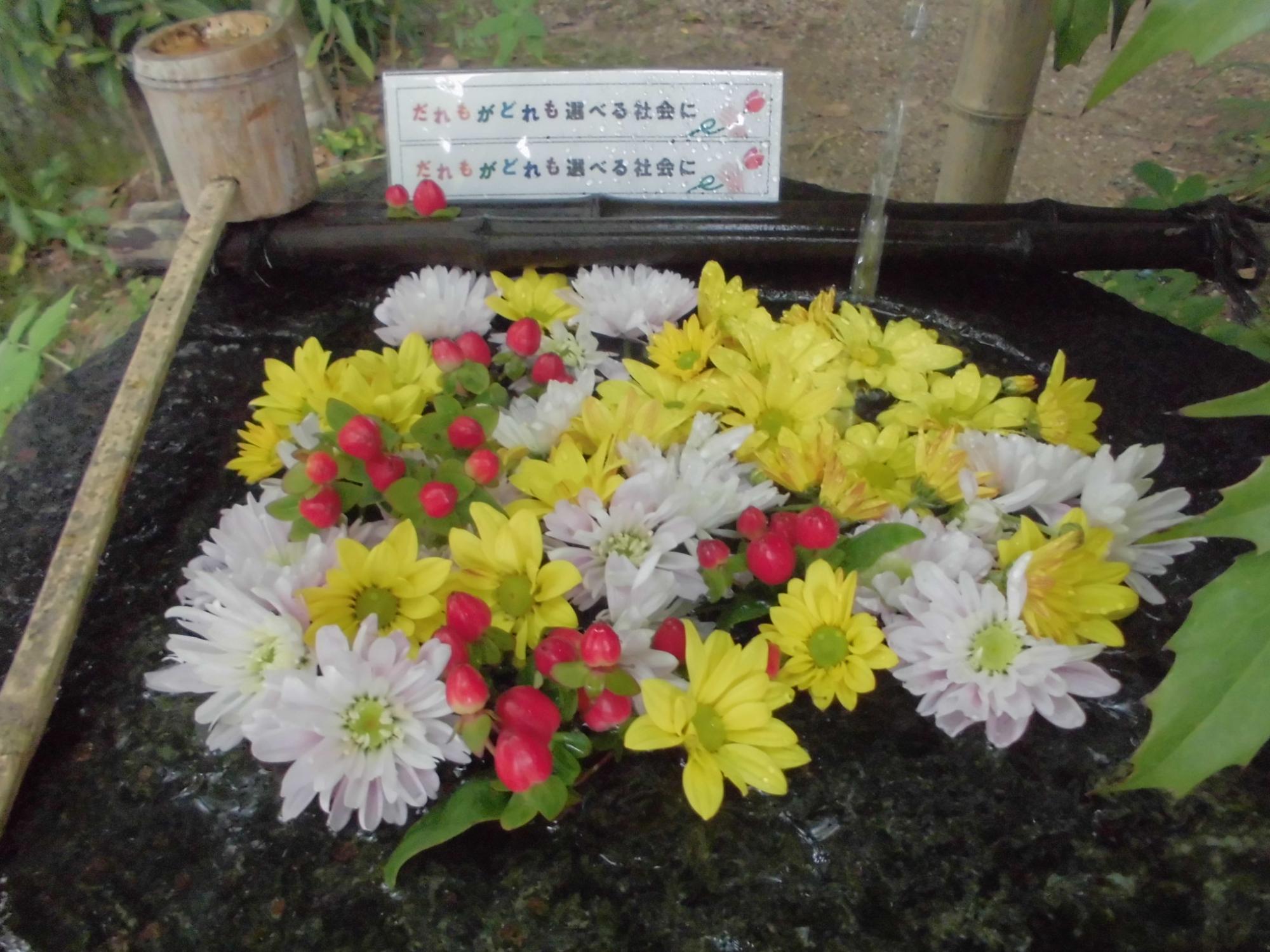 花手水 黄
