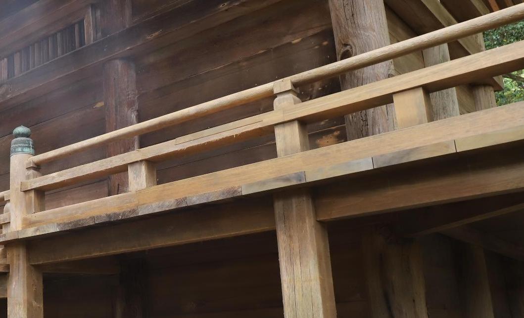 石城神社本殿の木部の写真