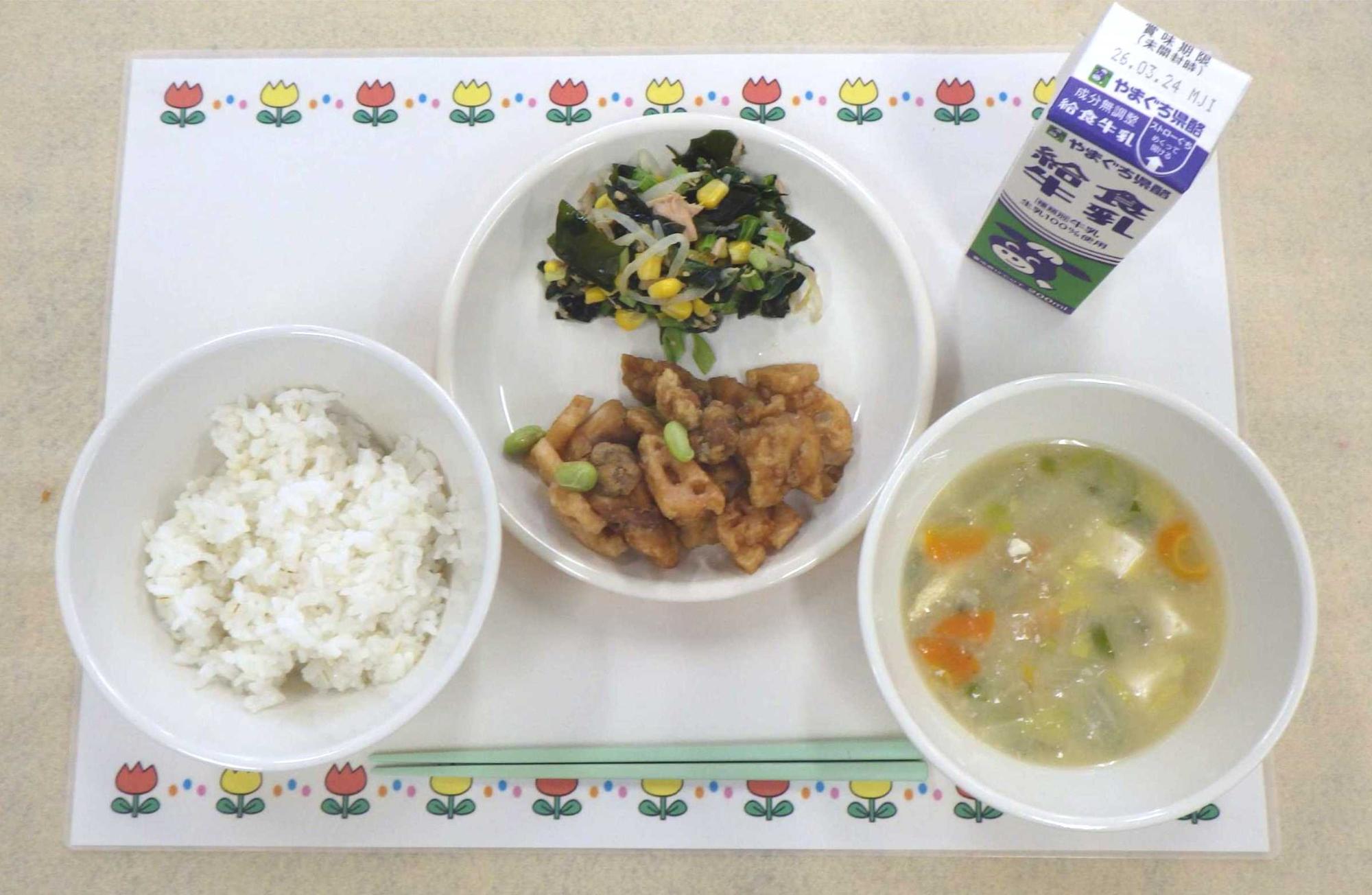 3月16日の給食の拡大写真