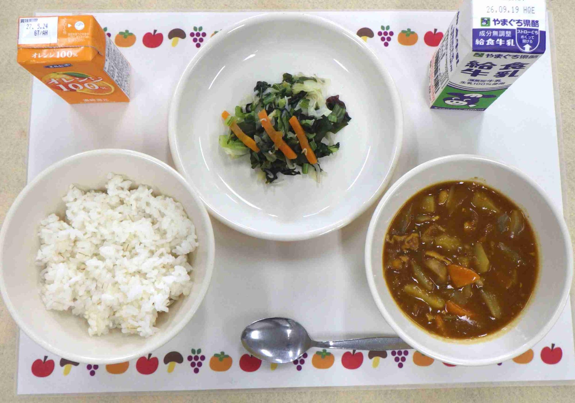 9月11日の給食の写真