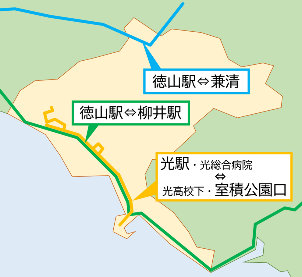 防長バス運行略図