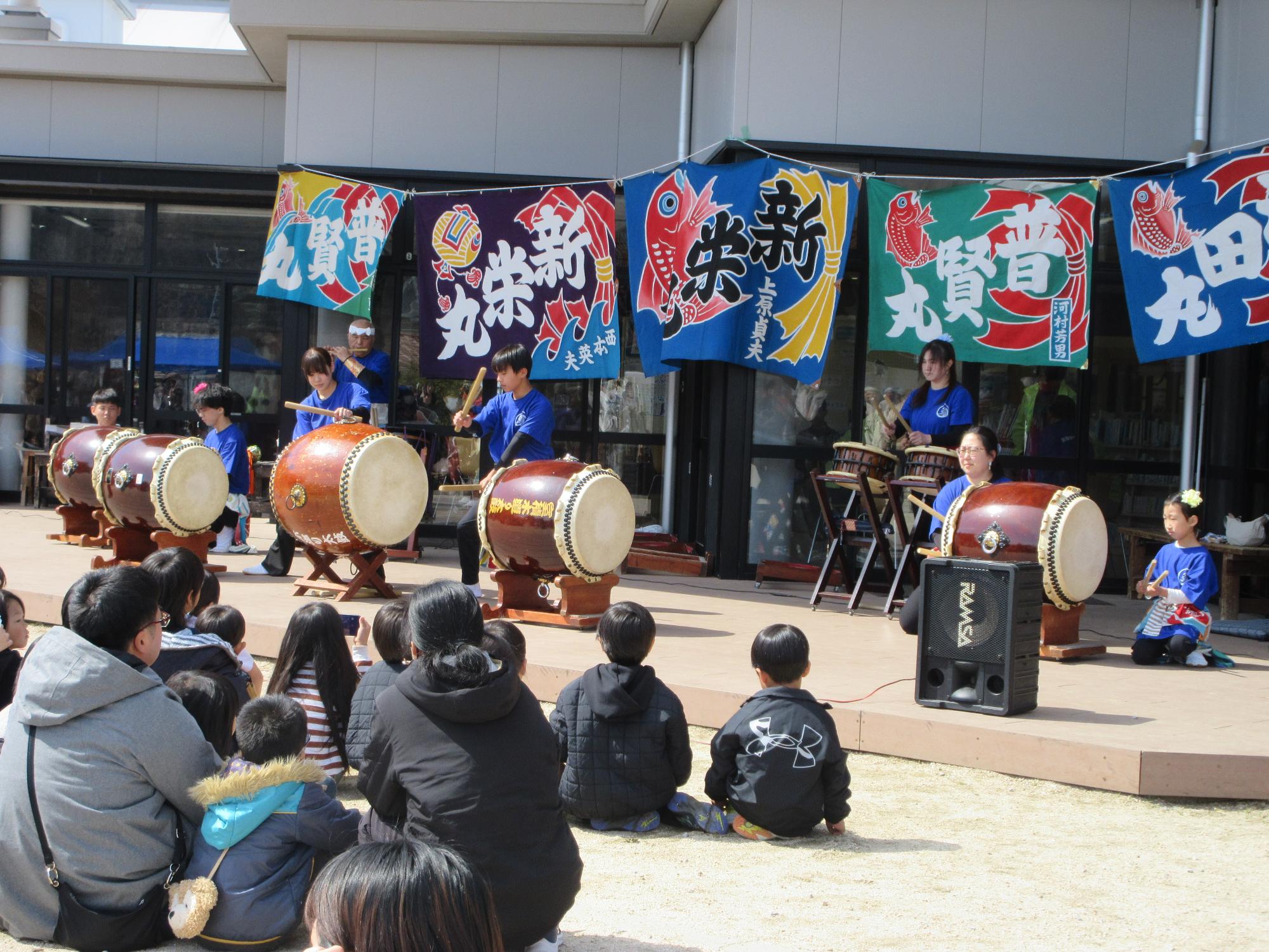 室積まちぐるみふれあい祭り 木彫り太鼓演奏発表