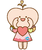 ハート型の顔のピンク色を基調としたイメージキャラクターのイラスト
